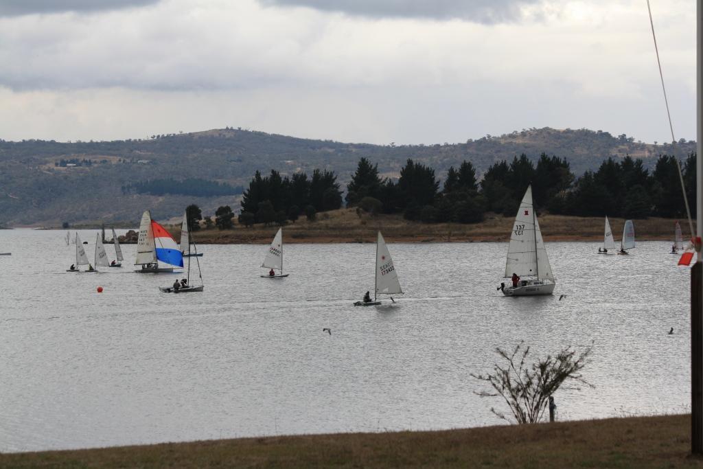 Regatta fleet off LJSC front lawn - Snowy Mountains Regatta  © Tim Symons